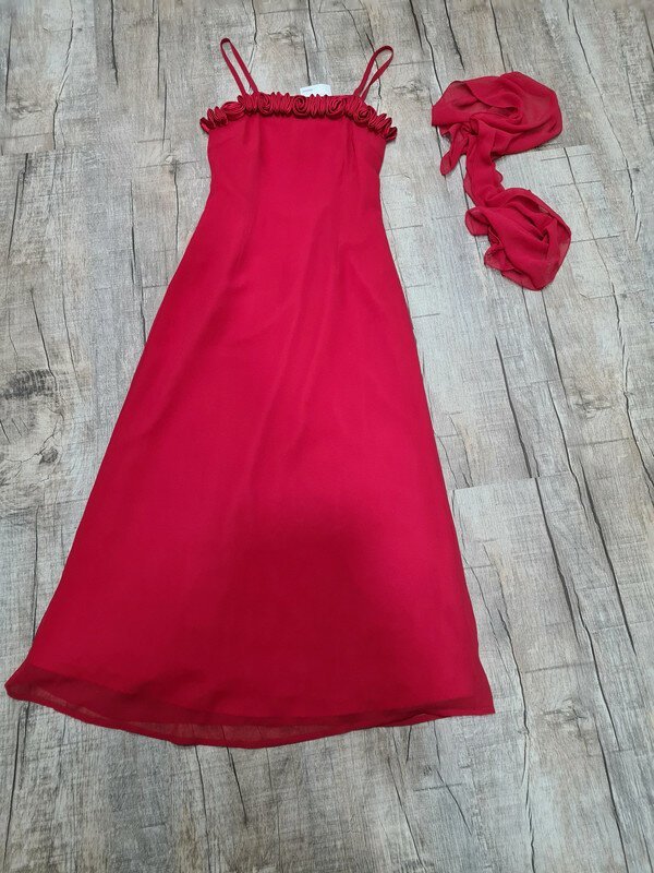 Sommerkleid Quelle Gr. 34 rot Midikleid Party ABIkleid