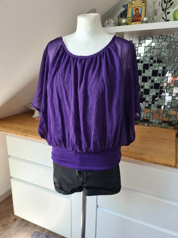 Kurzarm Bluse Vila lila Gr. M sommerbluse