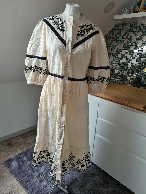 Midikleid Blusenkleid Object Baumwolle Gr. 38 Neu Kleid