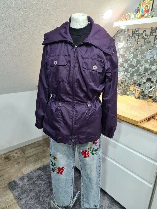 Outdoor Windbreaker Lang Funktionsjacke Gr. 38 dünne Übergangsjacke