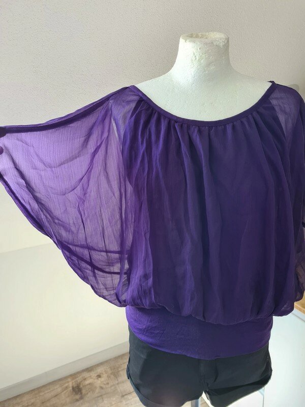 Kurzarm Bluse Vila lila Gr. M sommerbluse