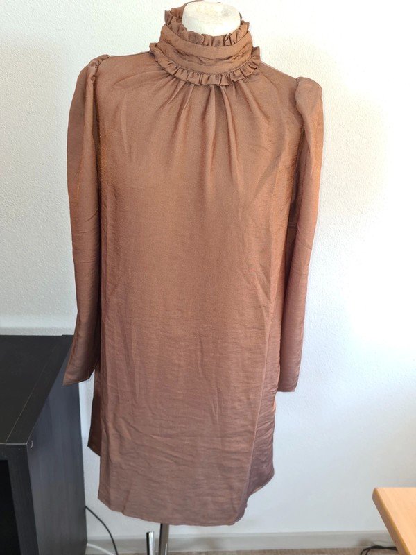 Minikleid Nylon & Nylon by Only, Gr. XS braun Ballonärmel