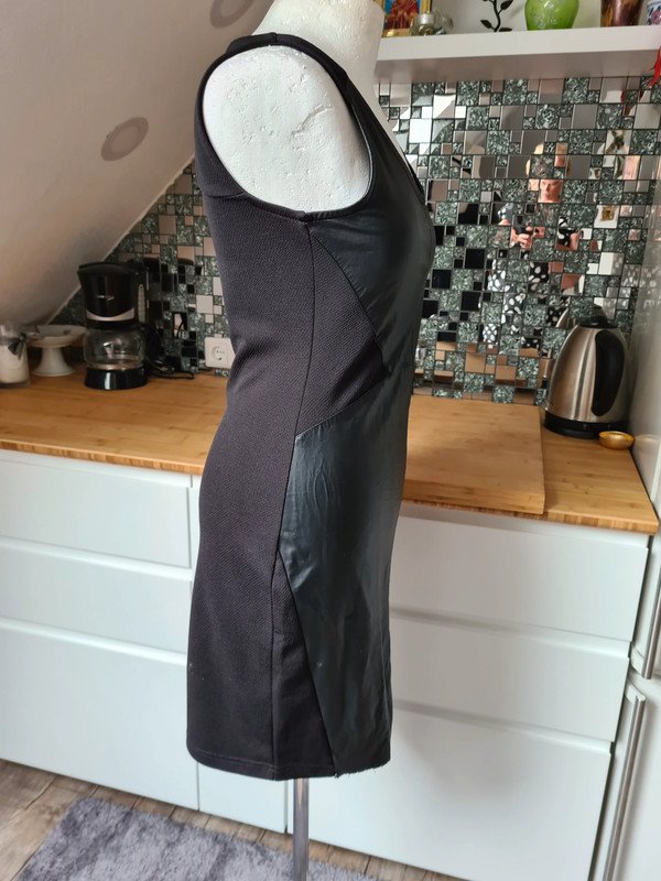 Minikleid Gr. 36 schwarz PU Leder Lederkleid NOISY MAY
