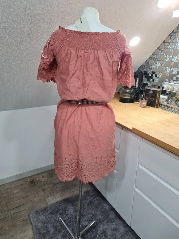 Baumwolle Kleid only Off Shoulder Gr. 34 Lochmuster, A-Linie Baumwolle