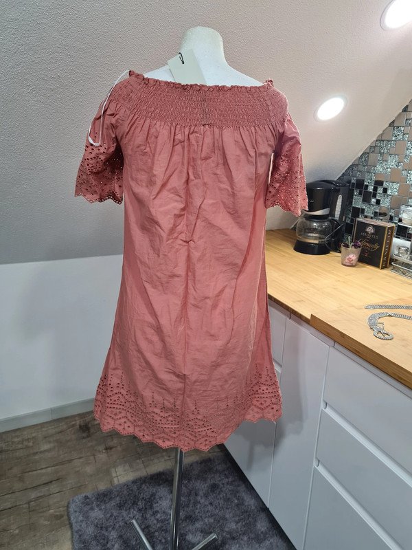 Baumwolle Kleid only Off Shoulder Gr. 34 Lochmuster, A-Linie Baumwolle