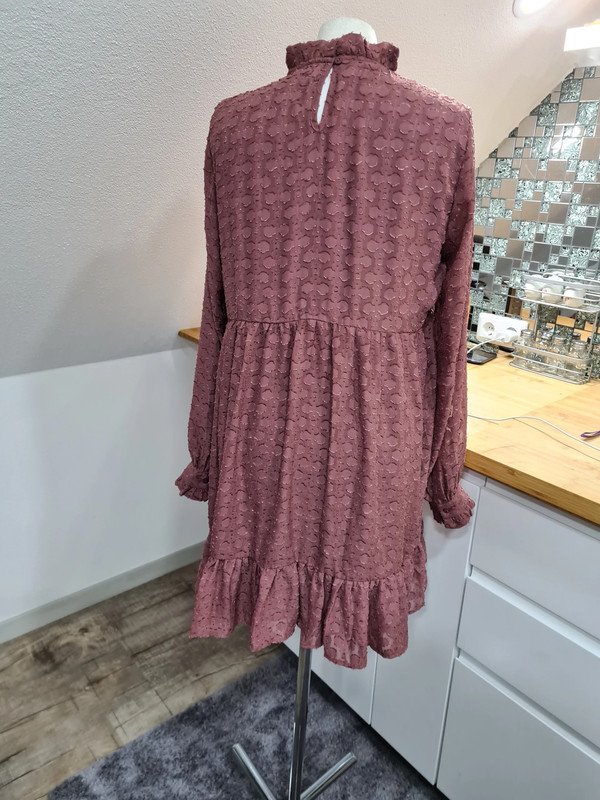 Minikleid Only rose / braun Gr. 38 Langarm Kleid