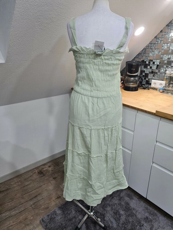 Midi Kleid Sommerkleid Baumwolle hellgrün gr 40, Only NEU Baumwolle