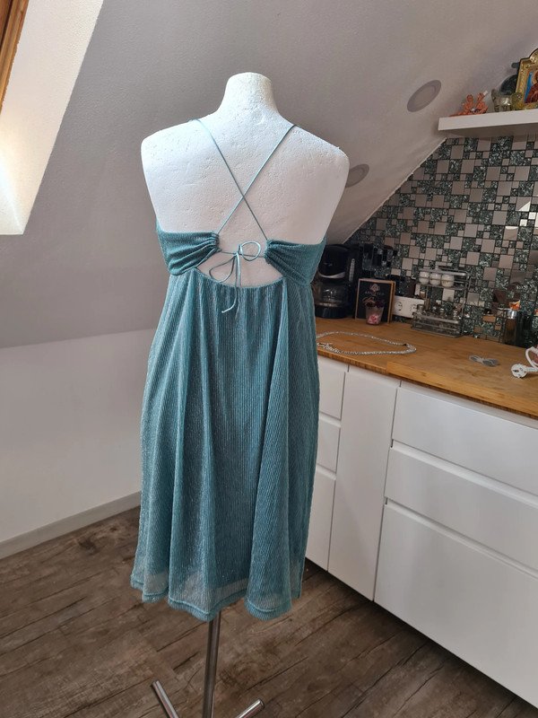 PArty Kleid Gr. S Only glitzernd blau silber Minikleid Sommerkleid