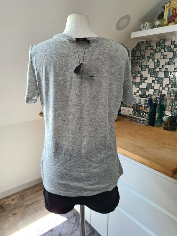 T-Shirt Shirt Pieces Gr. M (36/38) grau Print