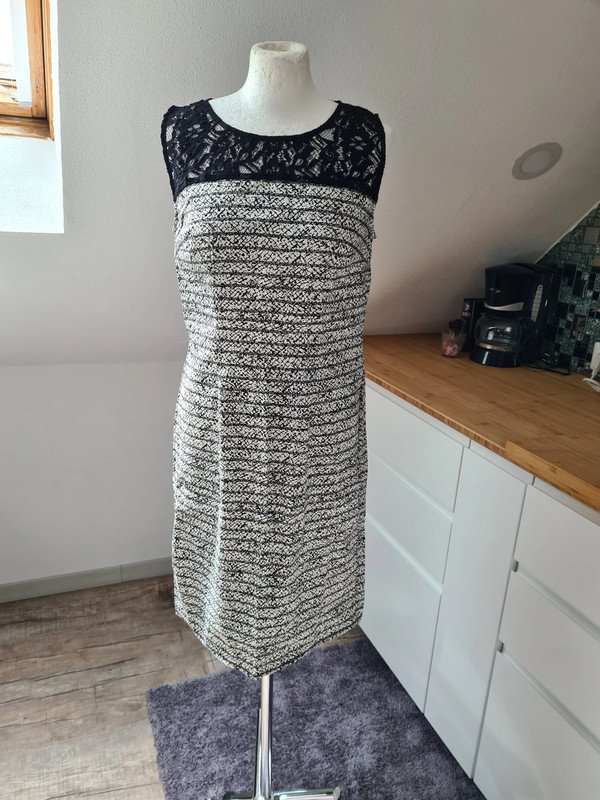 Sommerkleid Mandarin Gr. 38 schwarz/weiß
