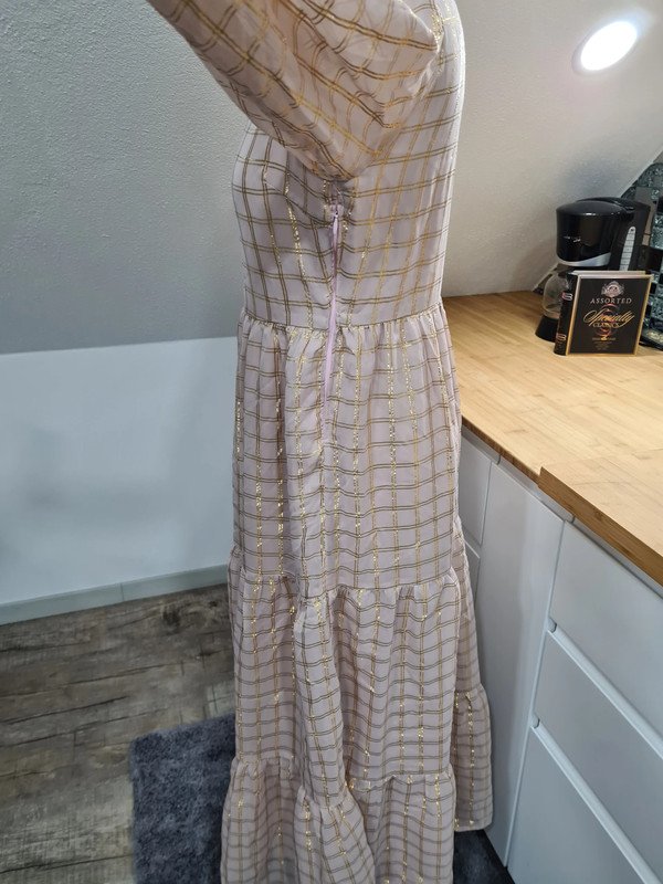 MidiKleid 3/4 Arm YAS Gr. S Neu altrosa/gold Stufenrock