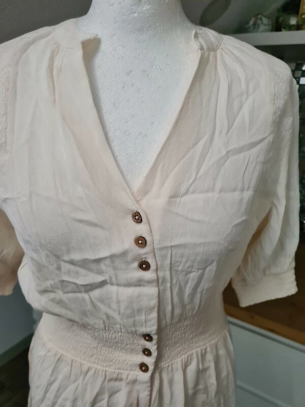 Yas Sommerkleid Blusenkleid Gr. Xs creme viscose Kleid