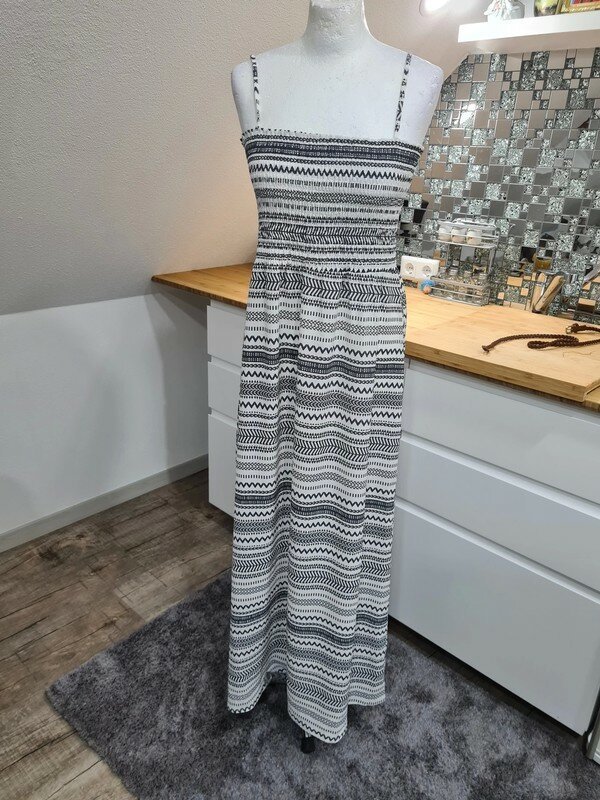 Only Sommerkleid Maxikleid Gr. 40 schwarz /weiß Kleid