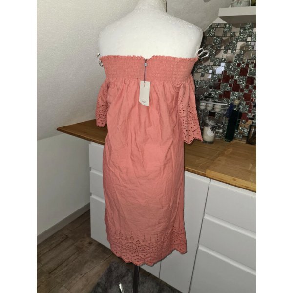 Baumwolle Kleid only Off Shoulder Gr. 34 Lochmuster, A-Linie Baumwolle