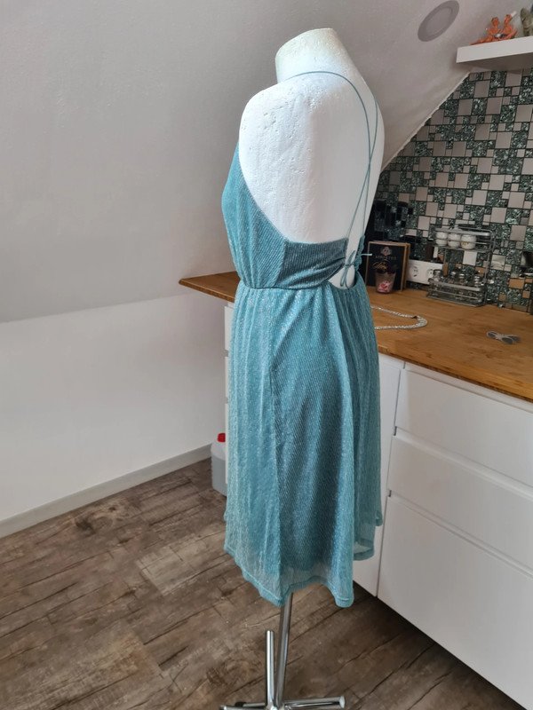 PArty Kleid Gr. S Only glitzernd blau silber Minikleid Sommerkleid