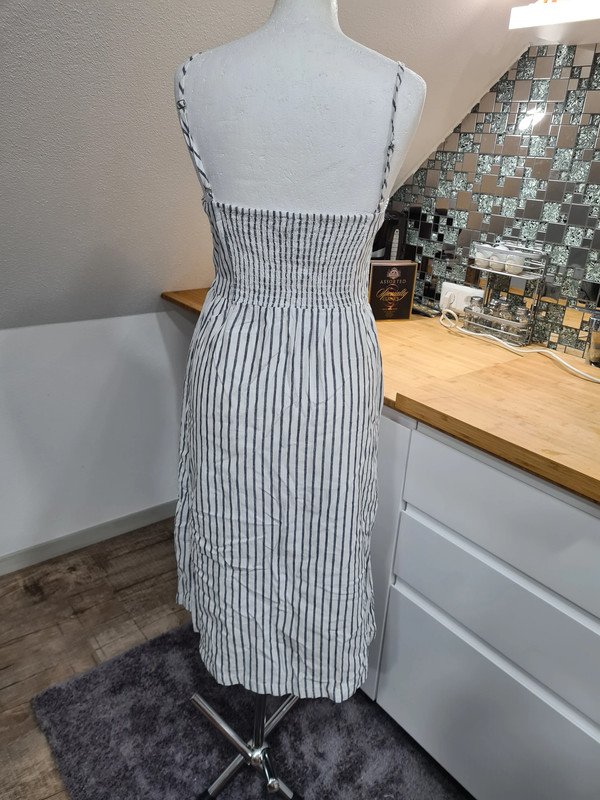 Sommerkleid Only Gr. 36 Baumwolle Leinen Midikleid