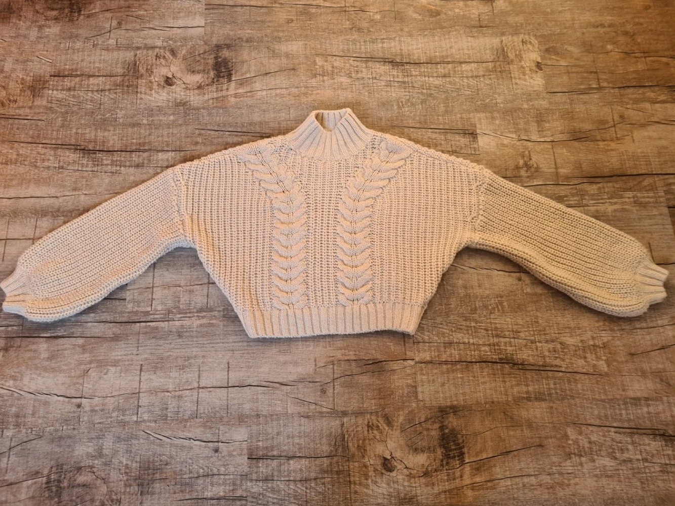 Pulli Grobstrickpullover Cropped Pullover Vero Moda Gr. S creme