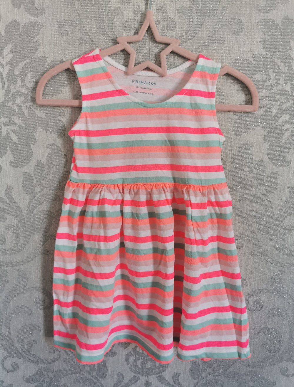 Primark Kleid Gr. 86 gestreift 100%Baumwolle
