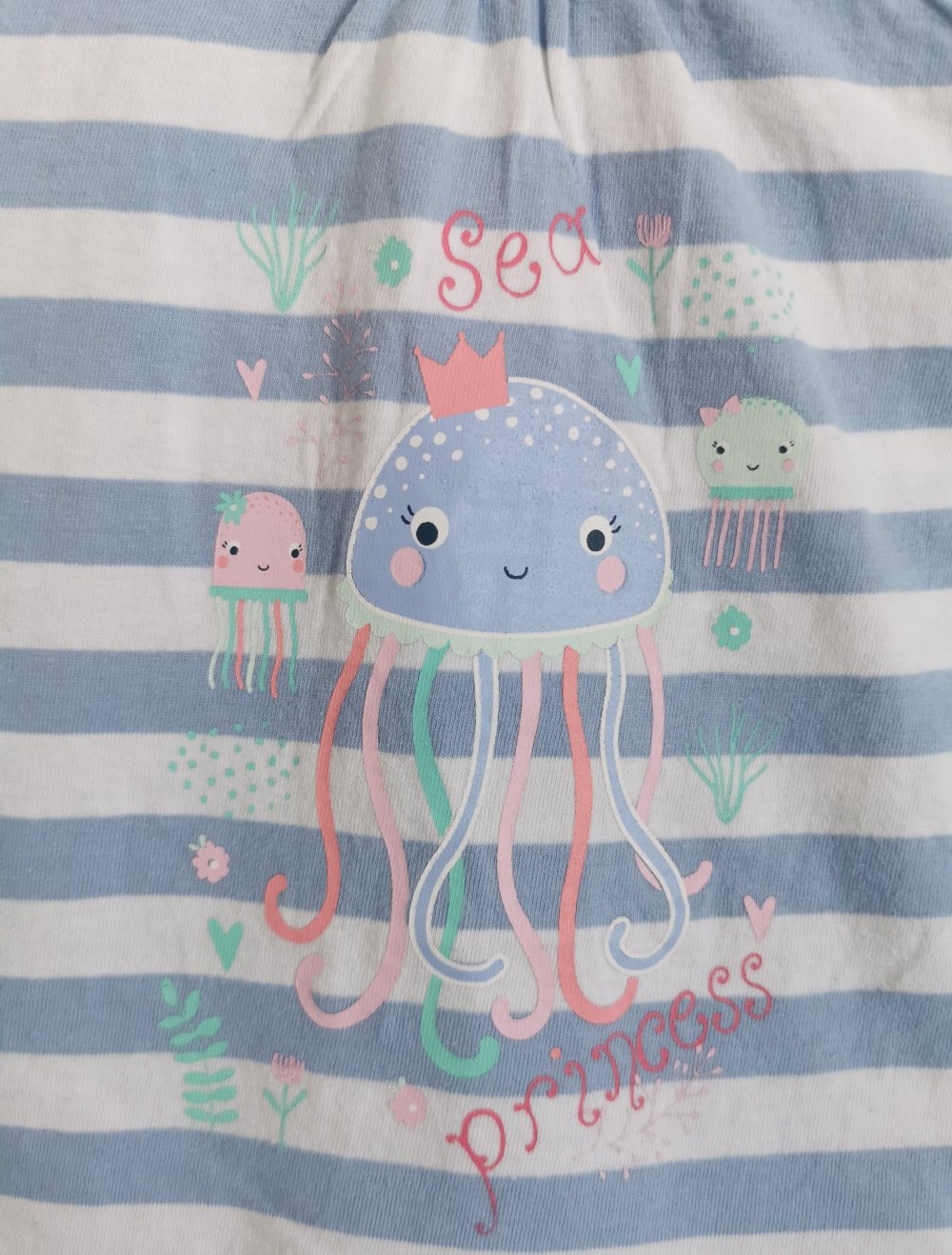 Liegelind Kleid Gr. 92 Sea Princess Print Ärmel mit Volant 100% Baumwolle