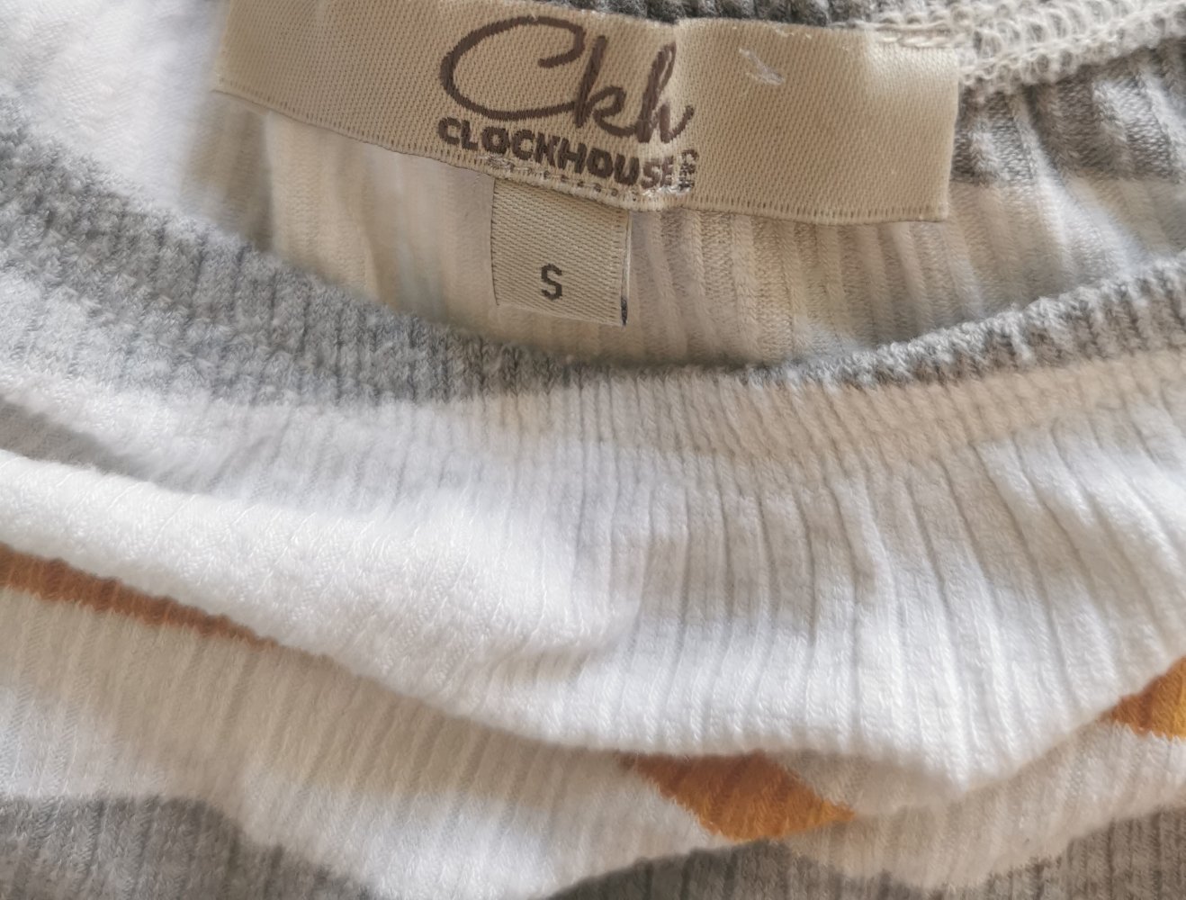 Clockhouse Cropped Tshirt Gr. S Carmen Ausschnitt gestreift stretchig