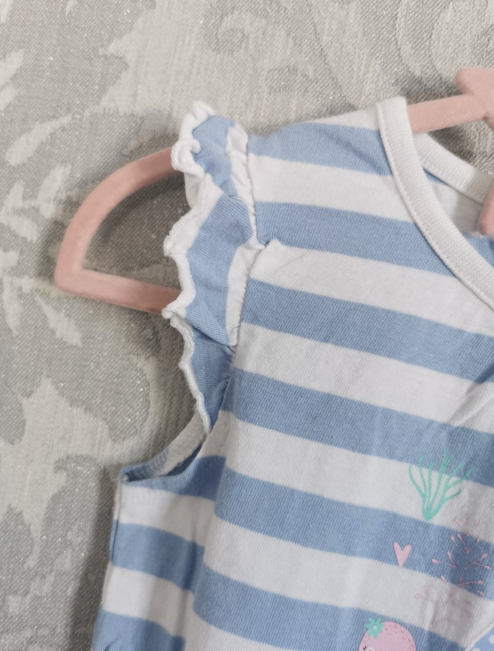 Liegelind Kleid Gr. 92 Sea Princess Print Ärmel mit Volant 100% Baumwolle