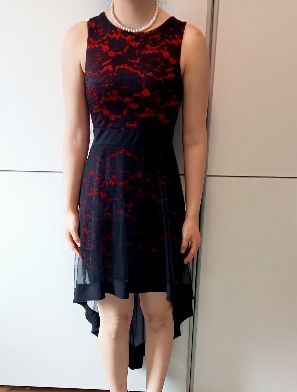Kleid kurz schwarz Rot