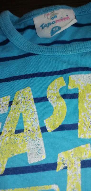 Gestreiftes Shirt mit Aufdruck - Gr. 92 - Topomini