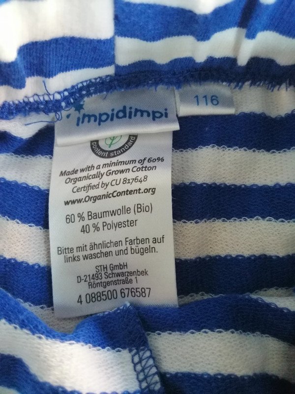Blau weiß gestreifte Shorts Gr. 116 - impidimpi- neuwertig 