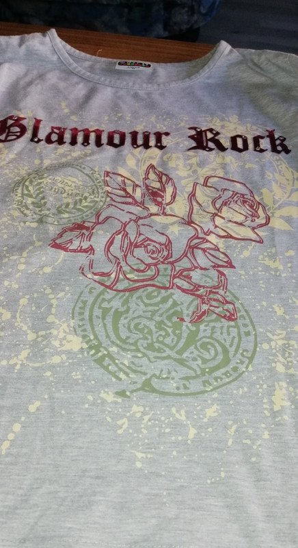 Graues Langarmshirt mit Aufdruck - Gr. 170/176 von outfit