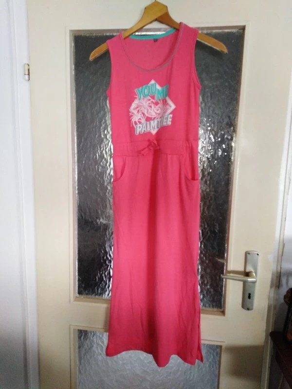 Langes ärmelloses Kleid in pink - Sommerkleid - Gr. 146/152 - neu