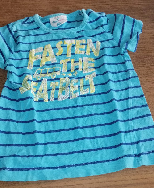 Gestreiftes Shirt mit Aufdruck - Gr. 92 - Topomini