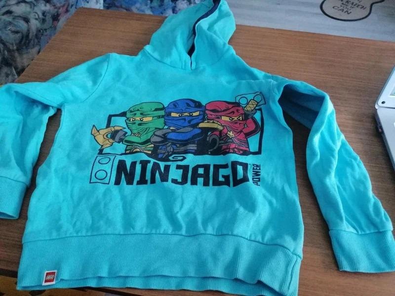 Hoodie türkis mit Aufdruck - Gr. 122 - Lego