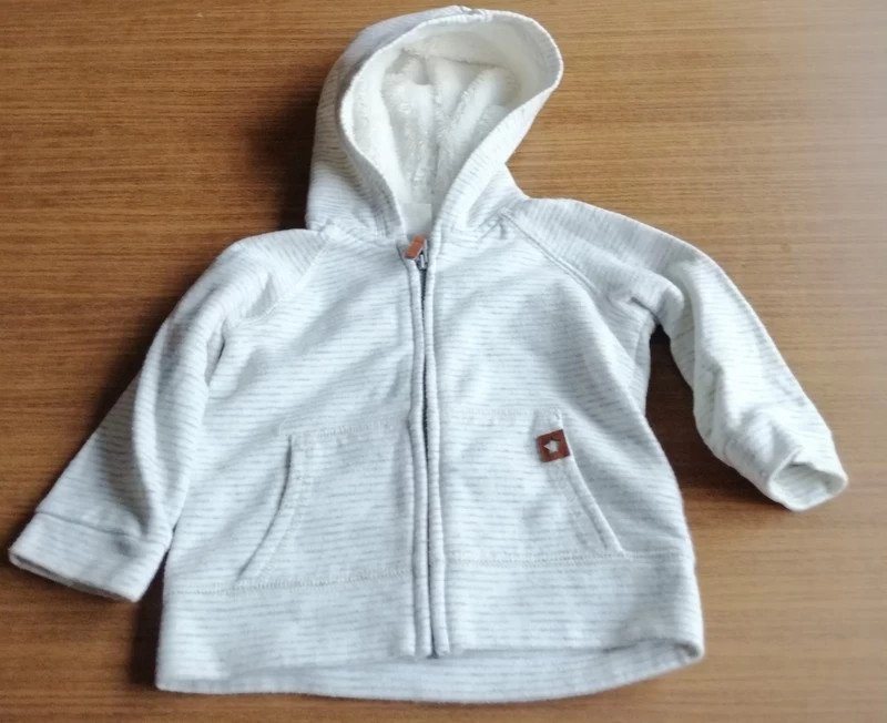 Helle Sweatshirtweste mit Kapuze - Gr. 68 - H&M  