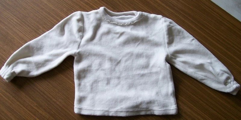 Shirt langärmlig weiß - Gr. 80 - Vintage