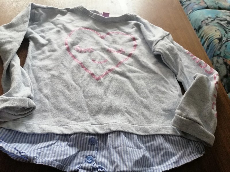 Graublaues Sweatshirt - Gr. 128 