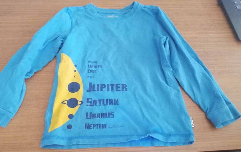 Blaues Langarmshirt mit Aufdruck - Gr. 104/110 - Jako-o