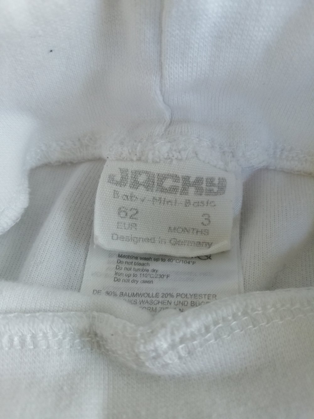 Weiße Hosen mit Füßen - Gr. 62 - Jacky