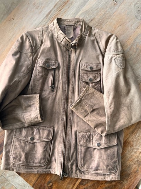  GIPSY BY MAURITIUS | Damen Lederjacke | hellbraun meliert 