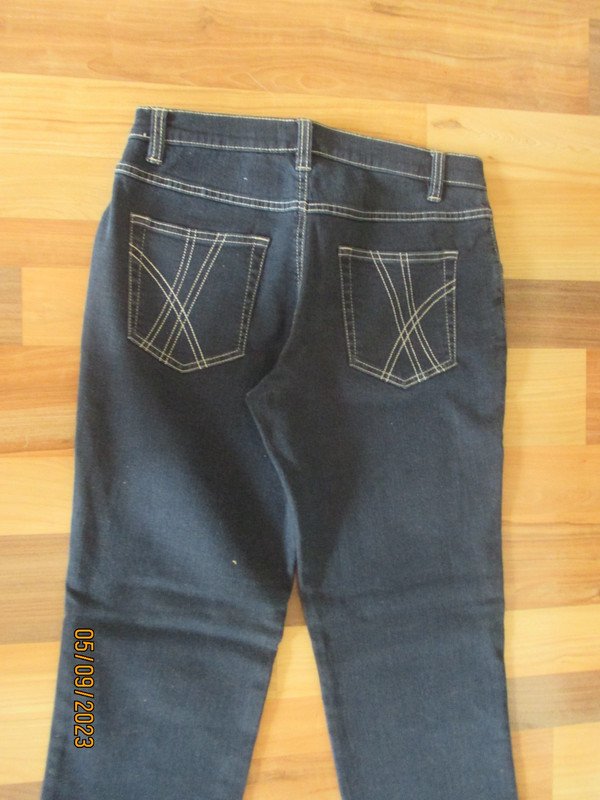 damen jeans hose gr. 40 marineblau 