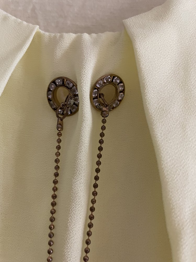 Longtop Blusentop gelb mit Kette Einheitsgröße