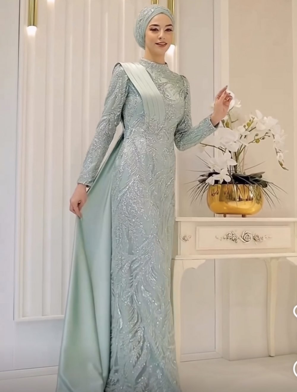 Abendkleid in Mintgrün