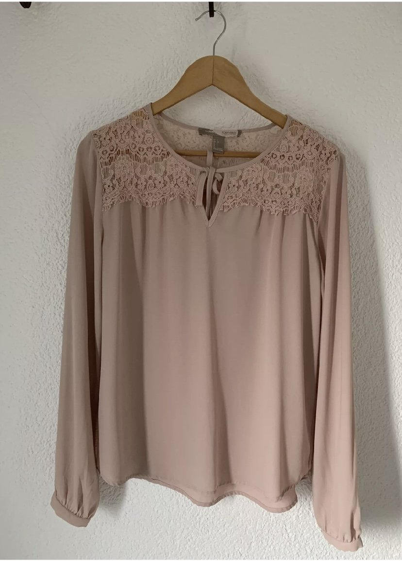 Bluse puderrosa Spitze