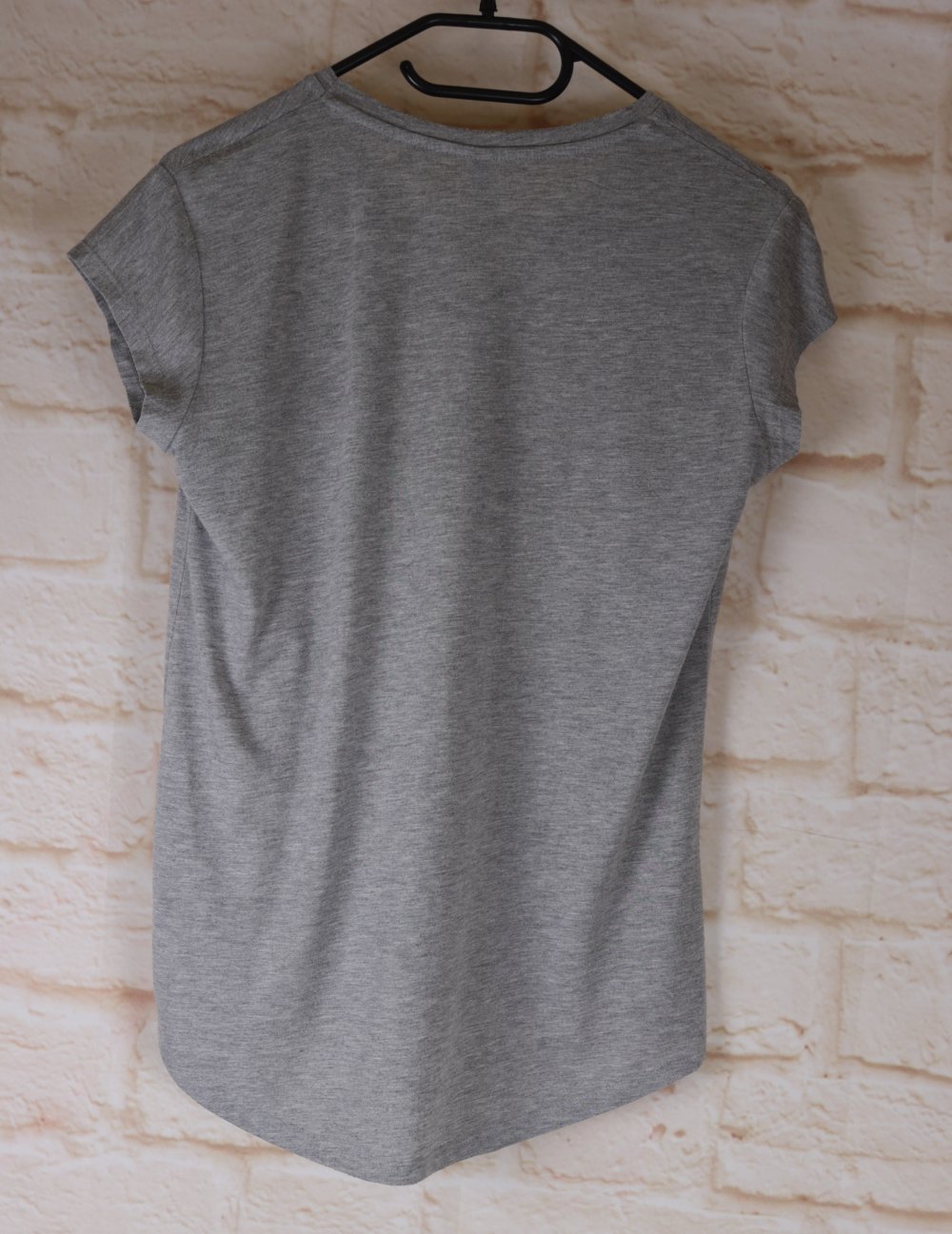 Print Girl T-Shirt Grau Blinddate Casual Größe S 36 Madonna Shirt VoKuHiLa Top Sommer Oberteil