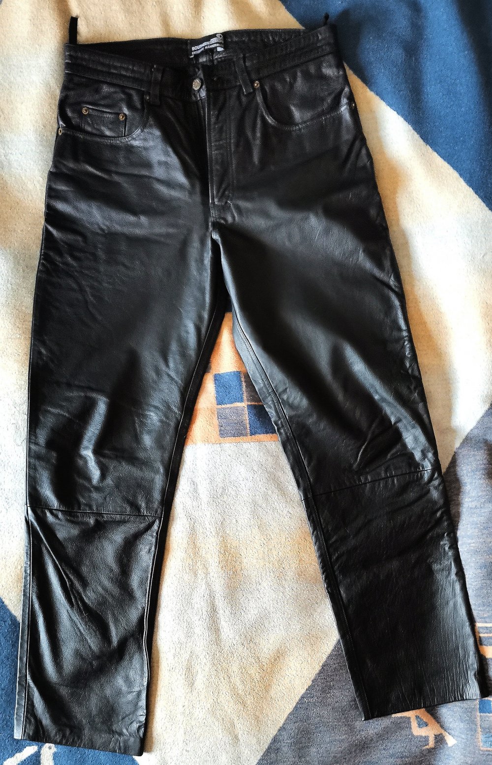 HERREN LEDER HOSE schwarz 