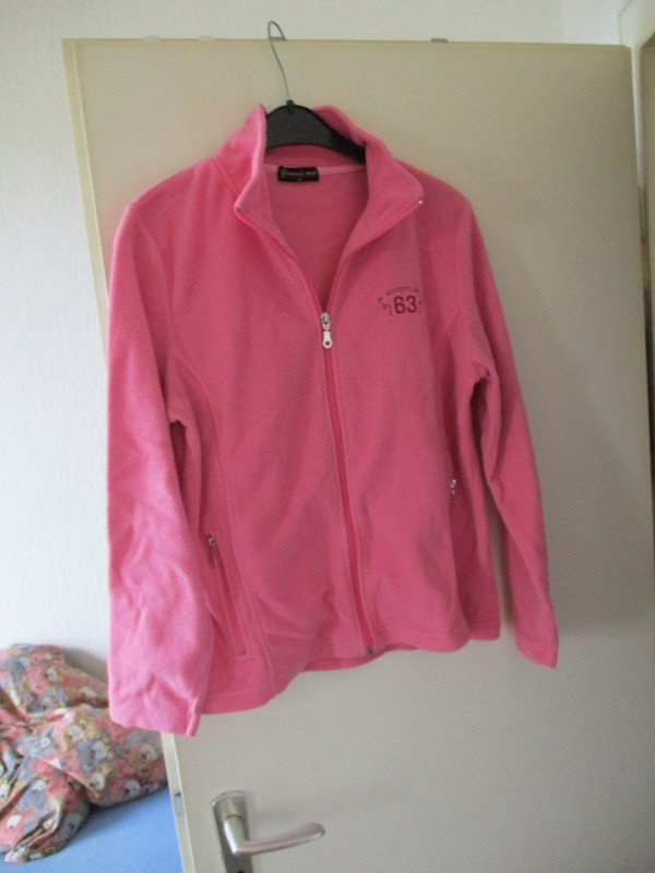 rosa Fleece-Jacke Größe M