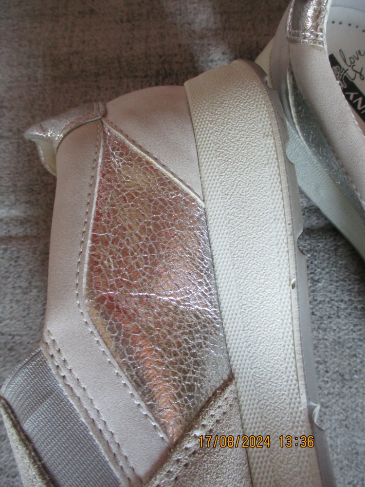 grau/silber Wildleder-Slipper von Jenny Größe 39