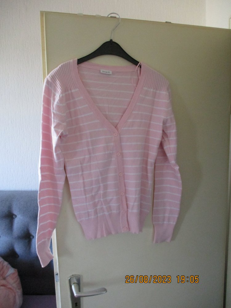 Cardigan rosa/weiß
