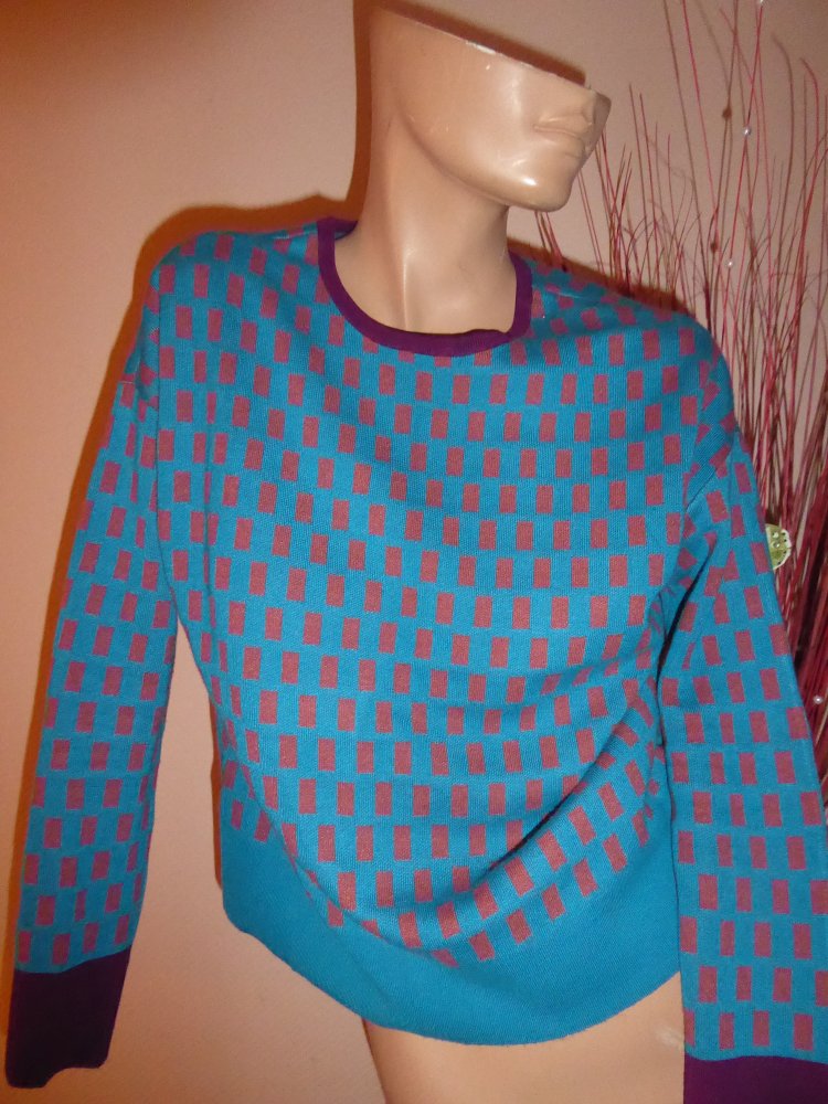 Damen Pullover Surkana S wie M 38 40 mint lila Pulli KEIN SWeatshirt mit Viskose
