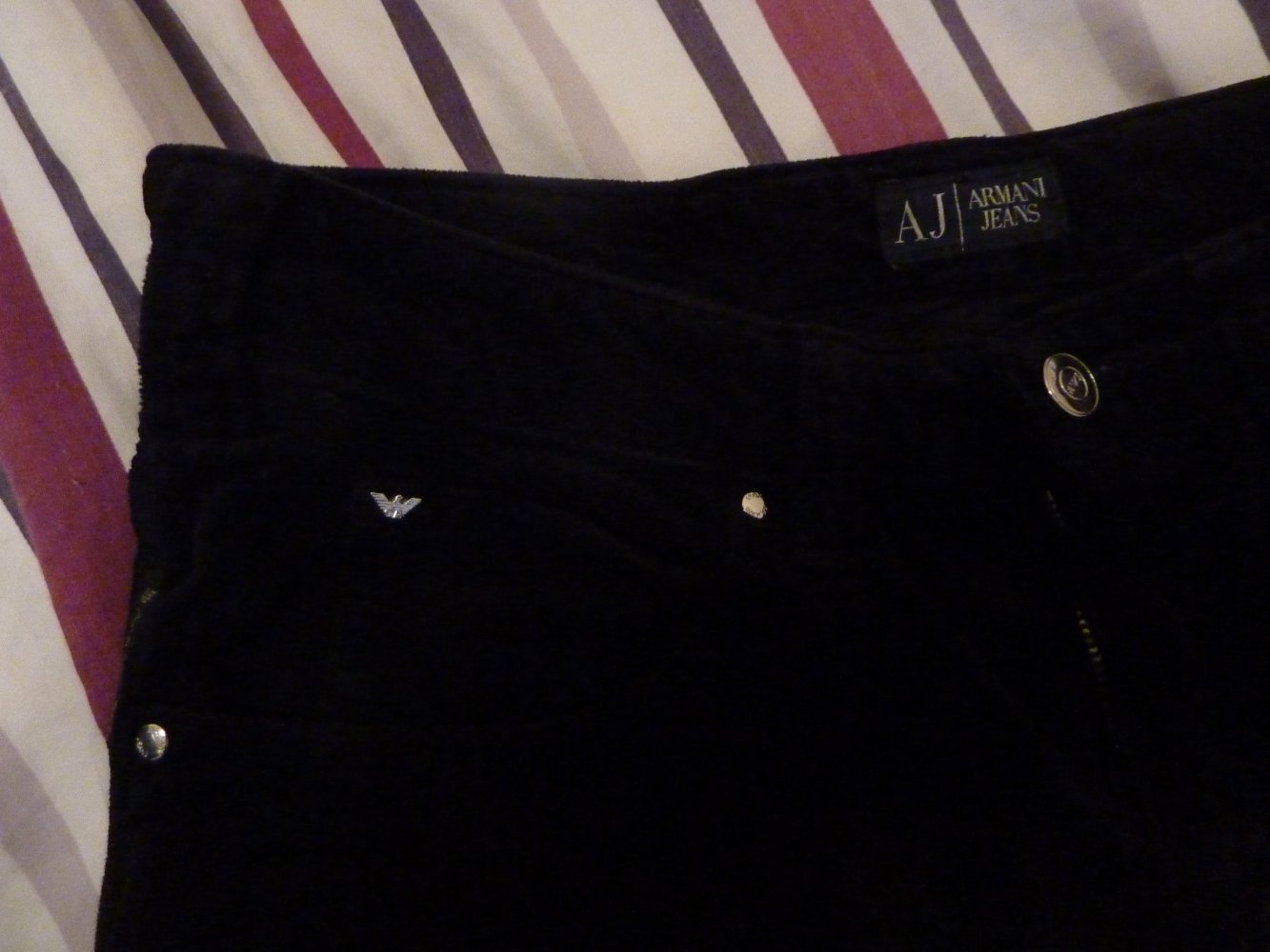 Damen Armani Cordhose Hose 38 S schwarz NEUwertig Baumwolle