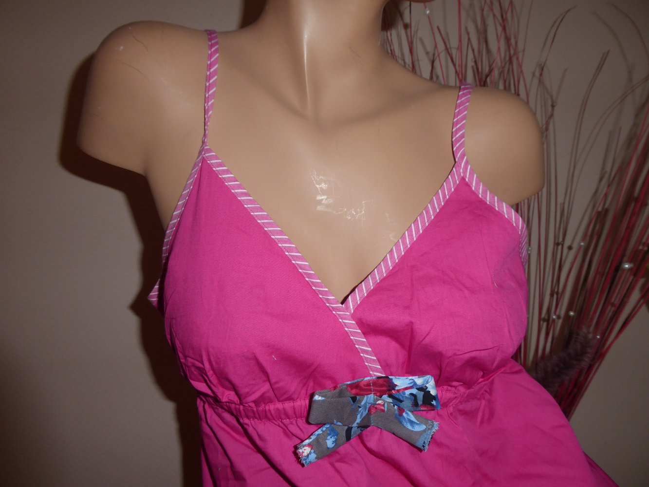 Kleid Sommerkleid Gr. 40 M 38 S NEU Trägerkleid Strandkleid Hängerchen pink blau Baumwolle